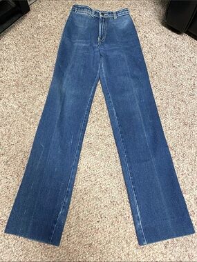 Vintage 70s ultra high rise 100% cotton jeans
